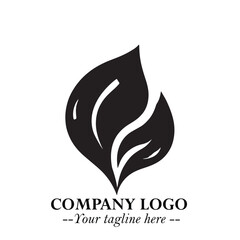 Spinach Logo Symbol in Black on the White Background Minimalist Leaf Vegetable Illustration