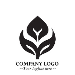 Spinach Logo Symbol in Black on the White Background Minimalist Leaf Vegetable Illustration