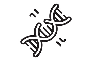 DNA, damage icon. Simple line, outline vector of gene modification icons for ui and ux, website or mobile application. one line Icon drawing with white background