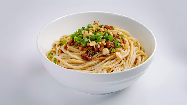 Chinese Zajiangmian (Noodles with Minced Meat Sauce): Chewy Wheat Noodles Tossed in Savory Pork Mince Sauce (Blended with Broad Bean Paste, Sweet Bean Sauce), Topped with Cucumber Shreds, Bean Sprouts