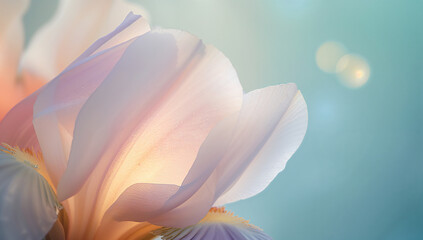 Delicate Iris Flower Petals with Soft Light and Bokeh
