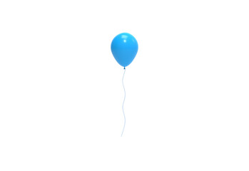 blue balloon front view without shadow 3d render