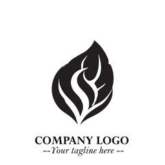 Spinach Logo Symbol in Black on the White Background Minimalist Leaf Vegetable Illustration