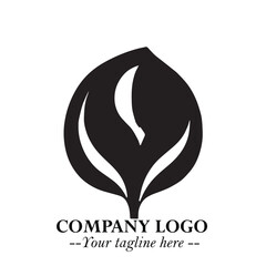 Obraz premium Spinach Logo Symbol in Black on the White Background Minimalist Leaf Vegetable Illustration