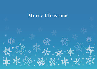 雪の結晶ポスター・背景・フレーム用（グラデーションブルー） 