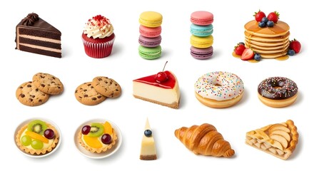 set of different cakes