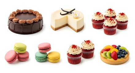 set of different cakes