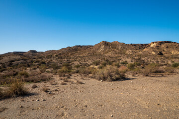 Berge in der Tabernas Wüste, Provinz Almería, Andalusien, Spanien