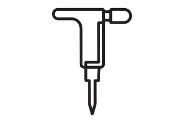 Jackhammer icon. one line Icon drawing with white background