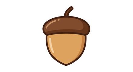 Colorful acorn icon in flat style for nature-inspired designs