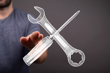 Concept image of repair, maintenance, and problem-solving.  Perfect for tech, business, and DIY...