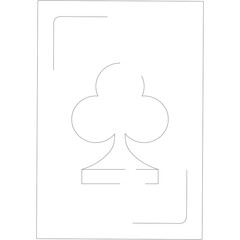 Outline of a Card Suit Symbol in Black Dotted Lines on a White Background Isolated Vector Illustration