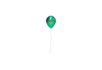 polished green balloon front view without shadow 3d render