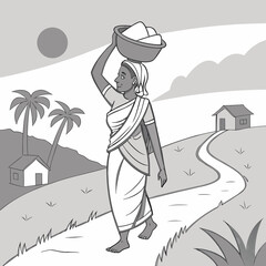 woman walking in the snow