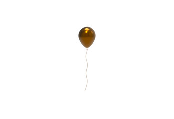 polished orange balloon front view without shadow 3d render