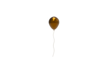 polished orange balloon front view without shadow 3d render
