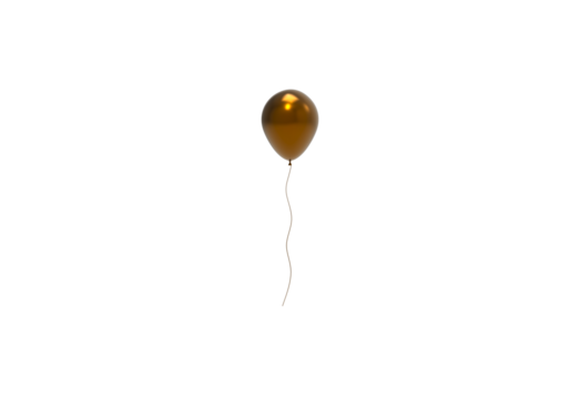 polished orange balloon front view without shadow 3d render - Powered by Adobe