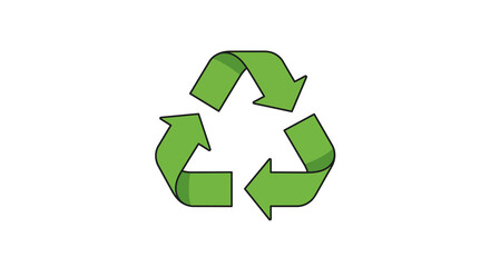 Obraz premium Green recycling symbol with 3d arrows on white background