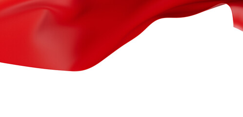 Obraz premium Captivating image of red silk fabric elegantly flowing against a pristine white backdrop. Perfect for abstract, background, and design concepts.