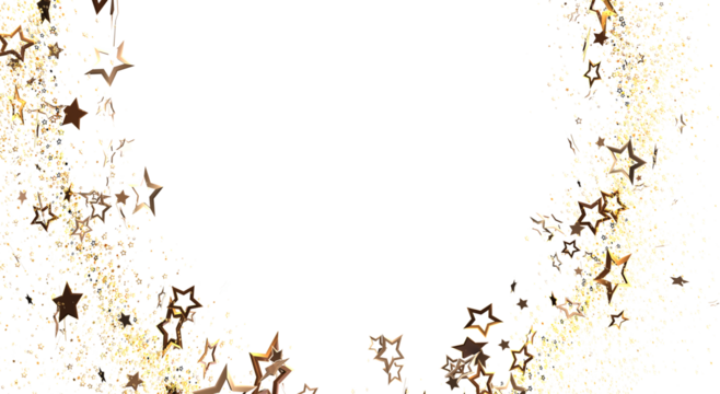 Beautiful gold star background with sparkles on white space, ideal for celebration, festive occasions, Christmas or New Year designs.