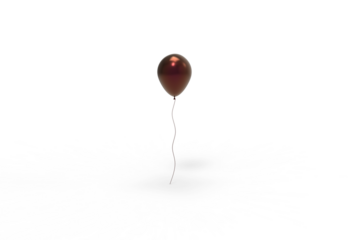 polished red balloon front view with shadow 3d render