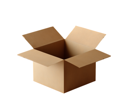 opened cardboard box isolated on white