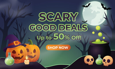Scary Good Deals Halloween Sale Banner Design
