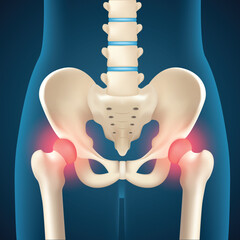 
Realistic Vector. Hip Joint Pain & Inflammation SceneRealistic Vector. Hip Joint Pain and Inflammation Scene