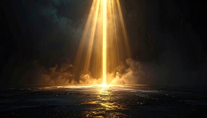 Dramatic Golden Light Beam from Above.