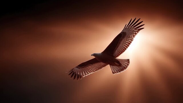 Eagle Soaring in the Sunlight