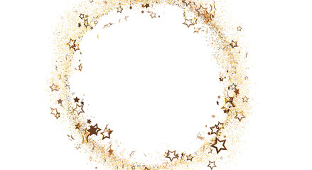 Elegant abstract design featuring a circle of glittering golden stars, perfect for holiday or celebratory themes. Use it as background or design
