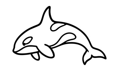 Whale logo vector illustration template. Simple design of beauty animals black and white