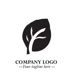 Spinach Logo Symbol in Black on the White Background Minimalist Leaf Vegetable Illustration