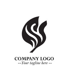 Spinach Logo Symbol in Black on the White Background Minimalist Leaf Vegetable Illustration