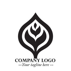 Spinach Logo Symbol in Black on the White Background Minimalist Leaf Vegetable Illustration