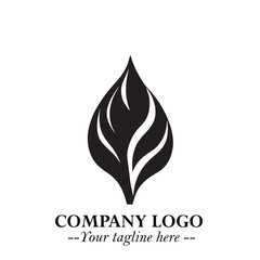 Spinach Logo Symbol in Black on the White Background Minimalist Leaf Vegetable Illustration