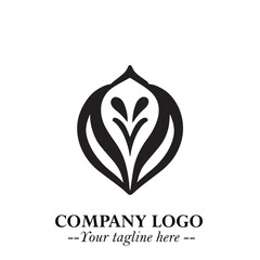 Spinach Logo Symbol in Black on the White Background Minimalist Leaf Vegetable Illustration