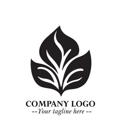 Spinach Logo Symbol in Black on the White Background Minimalist Leaf Vegetable Illustration