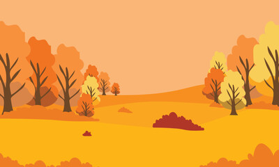 autumn landscape vector illustration