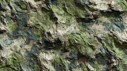 Detailed Gray Slate Terrain with Moss Hues and Textured Surfaces for Natural Backgrounds