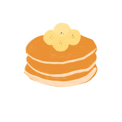 hand drawn pancake with banana