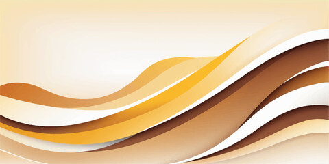 Obraz premium An abstract background vector illustration featuring orange and yellow waves with gold curves and light lines to create a stylish decorative pattern backdrop for a modern wallpaper design
