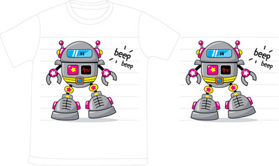 Fun and Colorful Robots Kids T-Shirt
