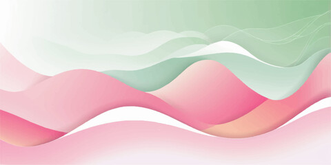 Abstract vector illustration with red and pink waves creating a dynamic curve design for a stylish backdrop or business card template