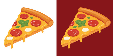 Delicious Pepperoni Pizza Slice Vector