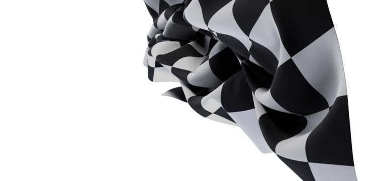 High-resolution image of a flowing checkered flag, perfect for sports, racing, and victory themes.
