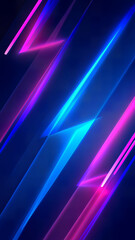 Glowing blue neon streaks with pink beams, futuristic geometric abstract background