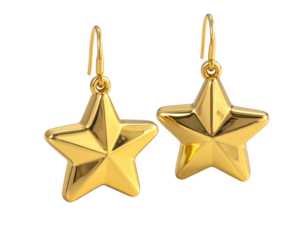 Elegant Gold Star Earrings with Polished Shine