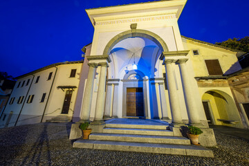 View of the Sacro Monte di Orta (Piedmont, Northern Italy). Is a christian worship place, dedicated to St. Francis of Assisi, and UNESCO heritage site since 2003.