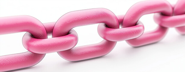 Vibrant pink chain symbolizes connection and strength, showcasing modern design with smooth, glossy links